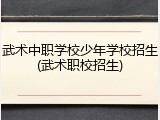武术中职学校少年学校招生(武术职校招生)