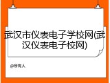 武汉市仪表电子学校网(武汉仪表电子校网)