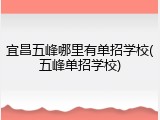 宜昌五峰哪里有单招学校(五峰单招学校)