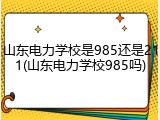 山东电力学校是985还是211(山东电力学校985吗)