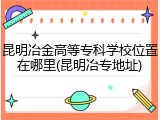 昆明冶金高等专科学校位置在哪里(昆明冶专地址)