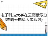 电子科技大学在云南录取分数线(云电科大录取线)