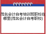 茂名会计自考培训班职校在哪里(茂名会计自考职校)