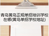 青岛黄岛正规单招培训学校在哪(黄岛单招学校地址)