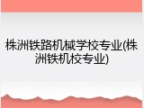 株洲铁路机械学校专业(株洲铁机校专业)