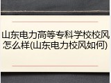山东电力高等专科学校校风怎么样(山东电力校风如何)