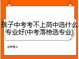 孩子中考考不上高中选什么专业好(中考落榜选专业)
