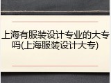 上海有服装设计专业的大专吗(上海服装设计大专)
