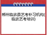 郴州临武县艺考补习机构(临武艺考培训)