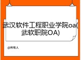 武汉软件工程职业学院oa(武软职院OA)