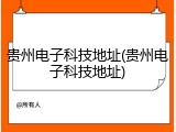 贵州电子科技地址(贵州电子科技地址)