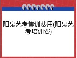 阳泉艺考集训费用(阳泉艺考培训费)