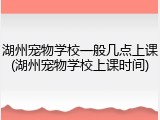 湖州宠物学校一般几点上课(湖州宠物学校上课时间)