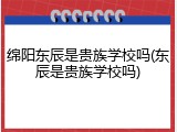绵阳东辰是贵族学校吗(东辰是贵族学校吗)