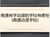 南通有学动漫的学校有哪些(南通动漫学校)