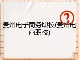 贵州电子商务职校(贵州电商职校)