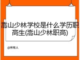 嵩山少林学校是什么学历职高生(嵩山少林职高)