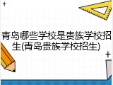 青岛哪些学校是贵族学校招生(青岛贵族学校招生)