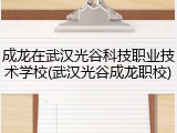 成龙在武汉光谷科技职业技术学校(武汉光谷成龙职校)