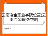 云南冶金职业学院位置(云南冶金职校位置)