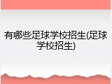 有哪些足球学校招生(足球学校招生)