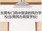 东莞专门高中复读的民办学校(东莞民办高复学校)