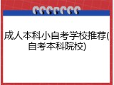 成人本科小自考学校推荐(自考本科院校)