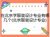 在北京学服装设计专业有哪几个(北京服装设计专业)