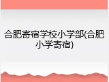 合肥寄宿学校小学部(合肥小学寄宿)
