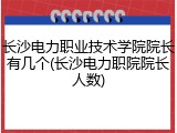 长沙电力职业技术学院院长有几个(长沙电力职院院长人数)