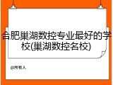 合肥巢湖数控专业最好的学校(巢湖数控名校)