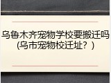乌鲁木齐宠物学校要搬迁吗(乌市宠物校迁址？)