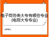 电子商务类大专有哪些专业(电商大专专业)