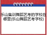 乐山集训舞蹈艺考的学校在哪里(乐山舞蹈艺考学校)