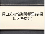 保山艺考培训班哪里有(保山艺考培训)