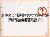 湖南冶金职业技术学院介绍(湖南冶金职院简介)