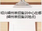 绍兴嵊州单招集训中心在哪(嵊州单招集训地点)
