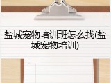 盐城宠物培训班怎么找(盐城宠物培训)