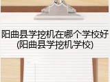 阳曲县学挖机在哪个学校好(阳曲县学挖机学校)