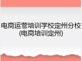 电商运营培训学校定州分校(电商培训定州)