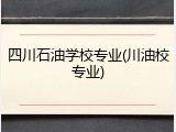四川石油学校专业(川油校专业)