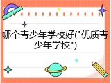 哪个青少年学校好("优质青少年学校")