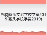 松岗碧头文武学校学费2019(碧头学校学费2019)