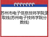 苏州市电子信息技师学院录取线(苏州电子技师学院分数线)