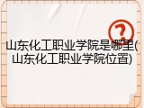 山东化工职业学院是哪里(山东化工职业学院位置)