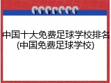 中国十大免费足球学校排名(中国免费足球学校)