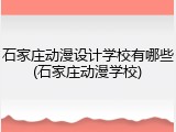 石家庄动漫设计学校有哪些(石家庄动漫学校)