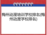 梅州动漫培训学校排名(梅州动漫学校排名)