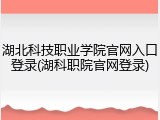 湖北科技职业学院官网入口登录(湖科职院官网登录)