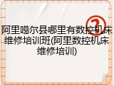 阿里噶尔县哪里有数控机床维修培训班(阿里数控机床维修培训)